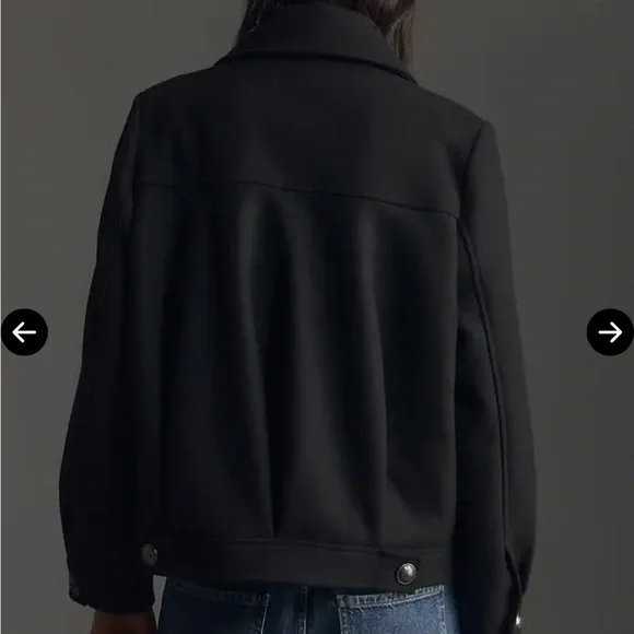 $188 Anthropologie NVLT Retro Wool blend black Peacoat medium - Picture 4 of 5